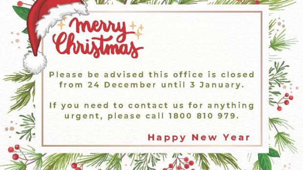 office closure sign christmas